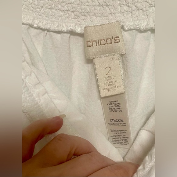 Chico's White Lace Off the Shoulder Top Size 2 - Picture 3 of 4